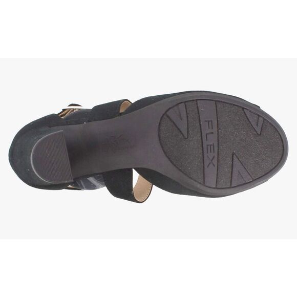 Lifestride Women's Allison Dress Sandal Black Size 8 Peep Toe Ankle Wrap New - Picture 6 of 8